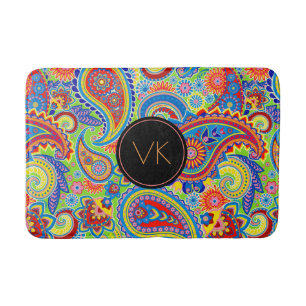 Tapis De Bain Monogramme Colorful Motif