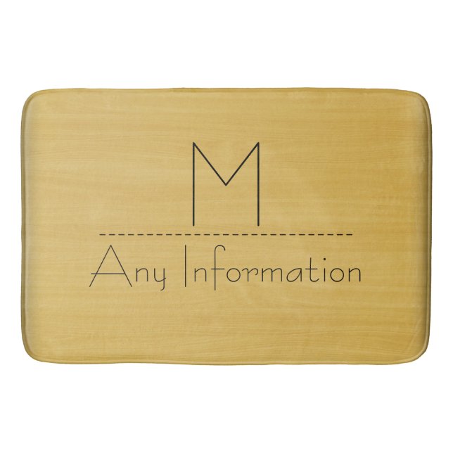 Tapis De Bain Monogramme de texture du grain d'or (Devant)