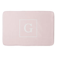Monogramme Initial Cadre Rose Clair Blanc