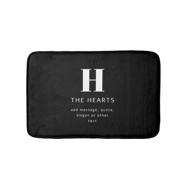 Tapis De Bain Monogramme moderne modifiable Nom et message | Noi (Devant)