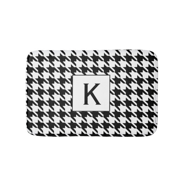 Tapis De Bain Monogramme noir et blanc modèle de base (Devant)
