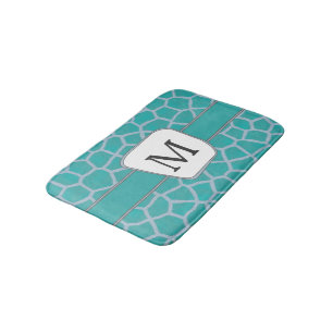 Tapis De Bain Monogramme personnalisé d'impression de girafe Tu