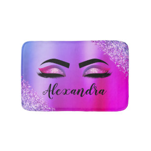 Tapis De Bain Monogramme rose pourpre Parties scintillant Eyelas