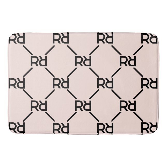 Tapis De Bain Monogramme rose vif Elégant Chambre de luxe pour f (Devant)