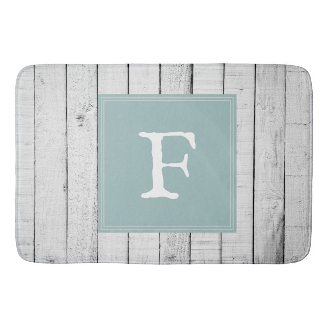 Tapis de bain Monogramme turquoise (Devant)