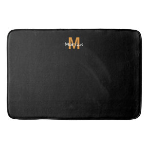 Tapis De Bain Monogramme urbain noir chic