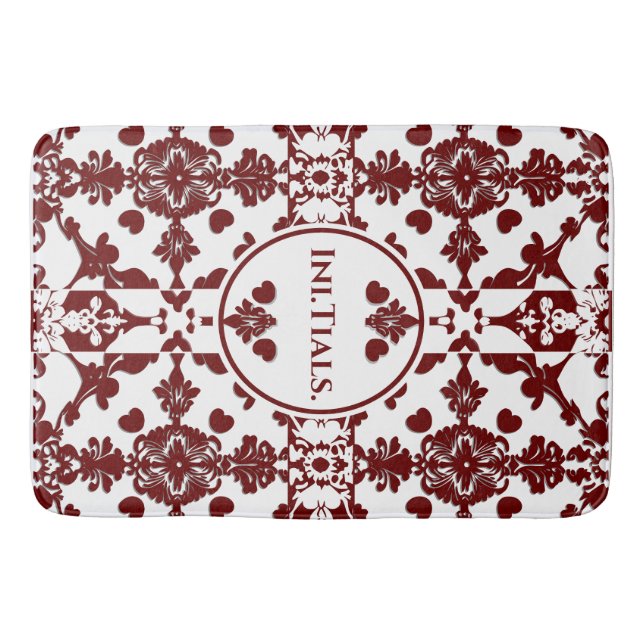 Tapis De Bain Monogramme vintage Damas (Devant)