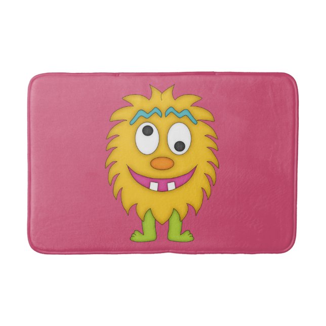 Tapis De Bain Monstre-Enfants jaunes mignons (Devant)