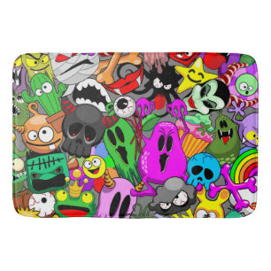 Tapis De Bain Monstres caractères mignons Motif d'Halloween