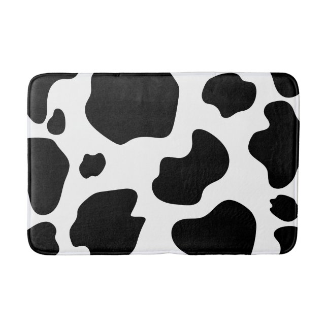 Tapis De Bain Moo Cow Spots Imprimer Black & White Rustic Farm (Devant)