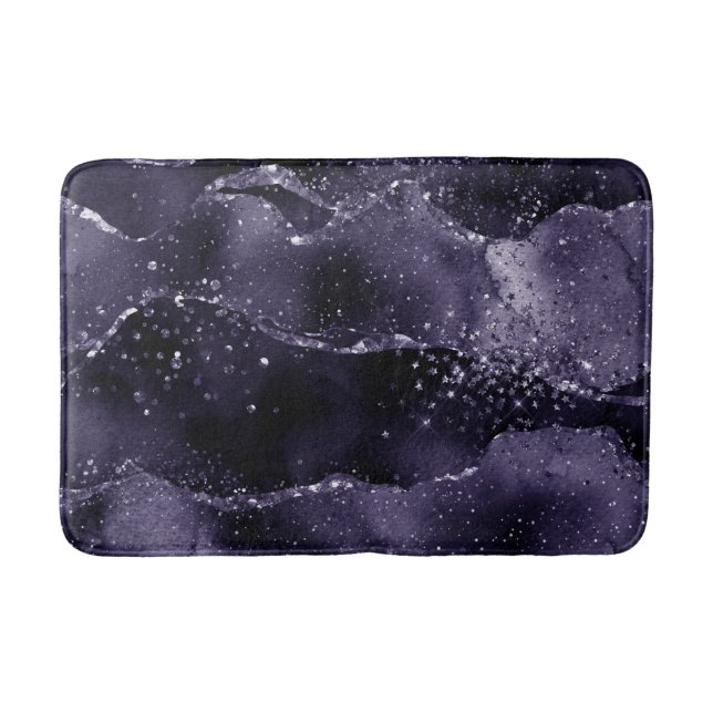 Tapis De Bain Moody Agate | Midnight Indigo Deep Purple Glam (Devant)