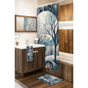 Tapis De Bain Moonlit Nordic Forest