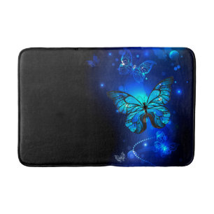 Tapis De Bain Morpho Butterfly in the Dark Background