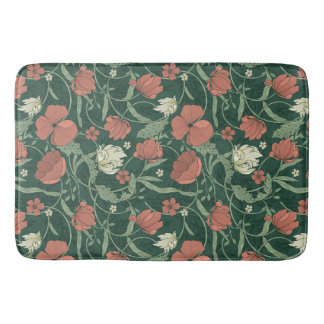 Tapis De Bain Morris Garden Green & Red Floral