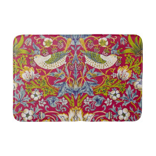 Tapis De Bain Morris Red Arrière - plan Strawberry Thief Motif