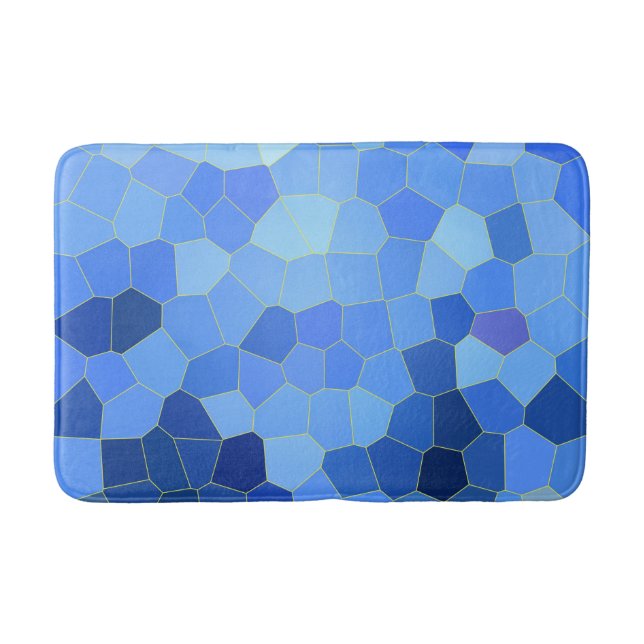 Tapis de bain mosaïque en bleu (Devant)