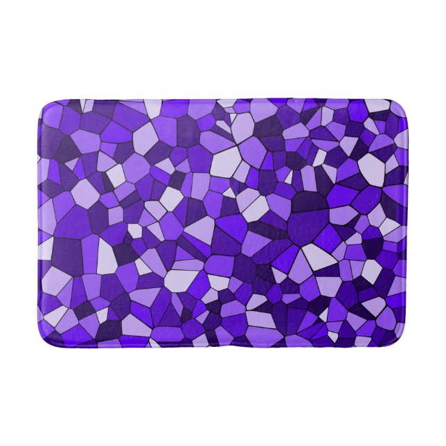 Tapis De Bain Mosaïque violette moderne géométrique (Devant)