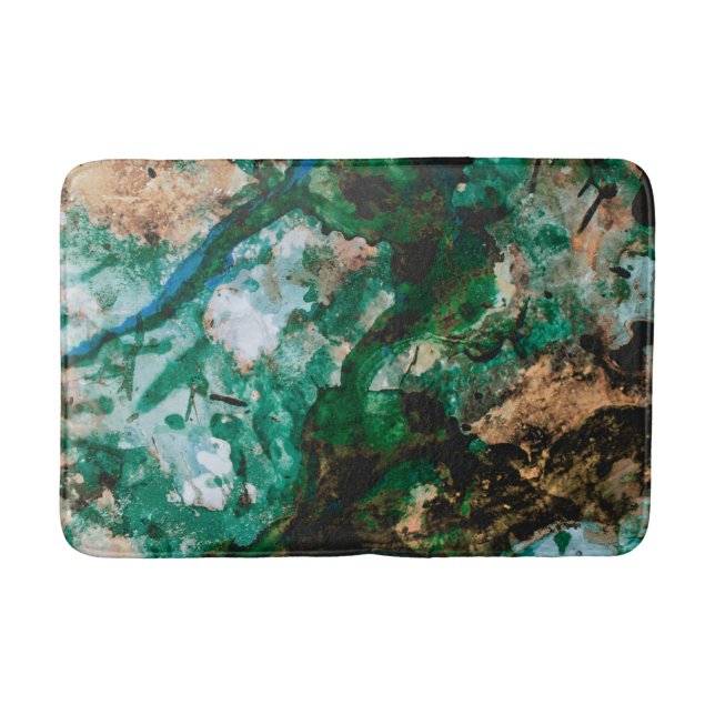 Tapis De Bain Moss Agate Green Crystal Geode Abstract (Devant)