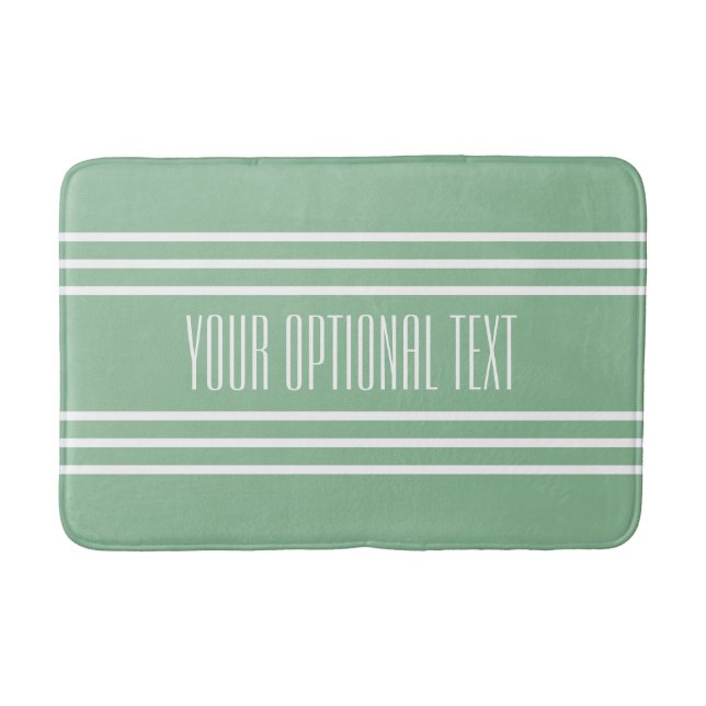Tapis De Bain Moss Green Stripes Custom Text Bain mats (Devant)