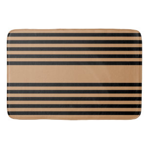 Tapis De Bain Motif à cinq bandes noir et brun
