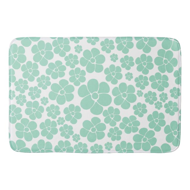 Tapis De Bain Motif à fleurs - Vert (Monnaie) (Devant)