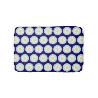 Tapis De Bain Motif à points de mire arc-en-ciel pastel