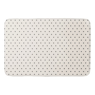 Tapis De Bain Motif à pois ivoire noir et blanc Rétro