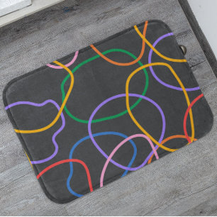 Tapis De Bain Motif Abstrait coloré Wavy Lines