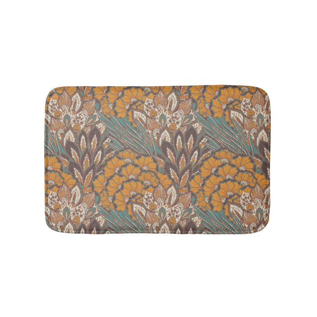 Tapis De Bain Motif abstrait de plume de paon (Devant)