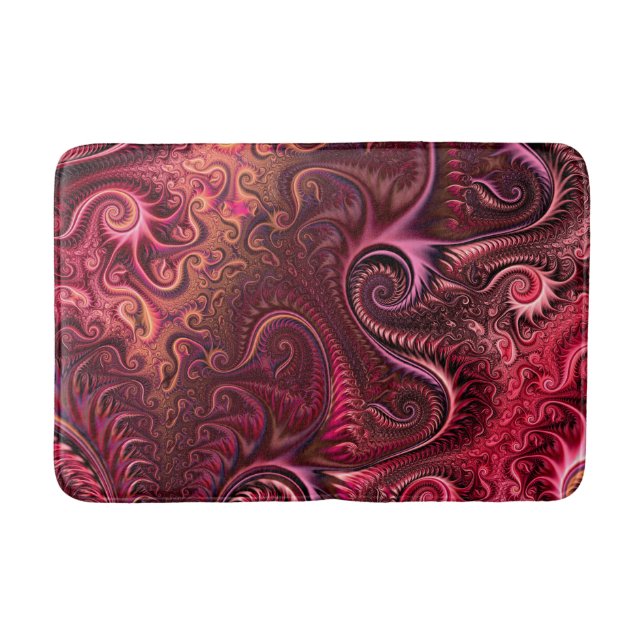 Tapis De Bain Motif Abstrait de spirale carmin bordeaux coloré (Devant)