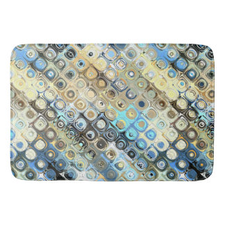 Tapis De Bain Motif Abstrait Or Et Bleu