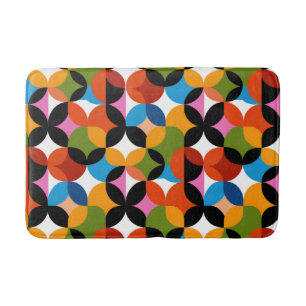 Tapis De Bain Motif Abstrait Rétro Coloré Milieu du Siècle Moder