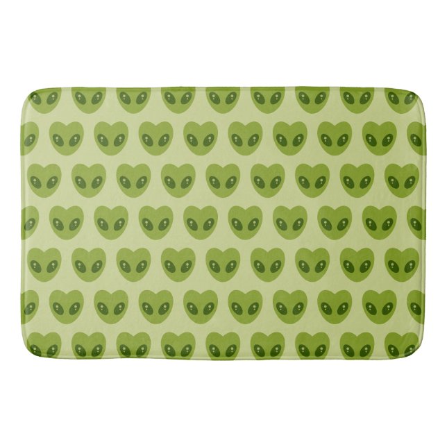 Tapis De Bain Motif Alien en forme de coeur vert mou (Devant)