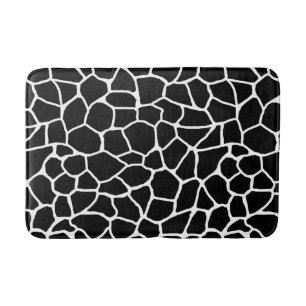 Tapis De Bain Motif animal d'impression noir et blanc de girafe