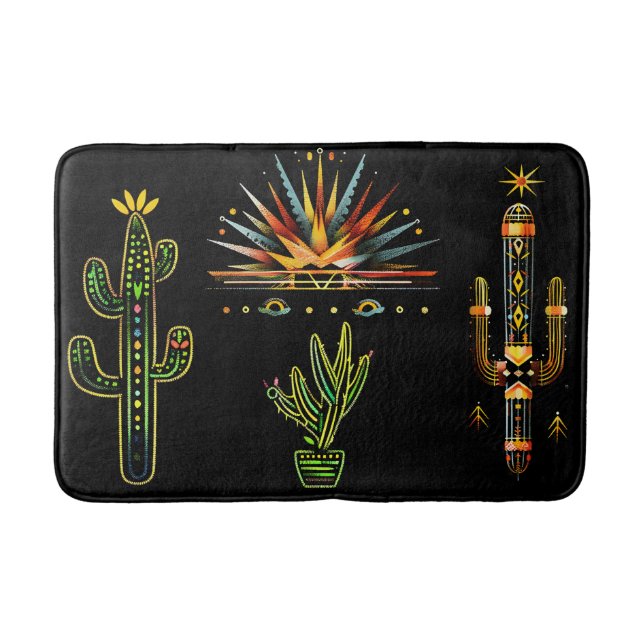 Tapis De Bain Motif animé Cactus Sud-Ouest (Devant)