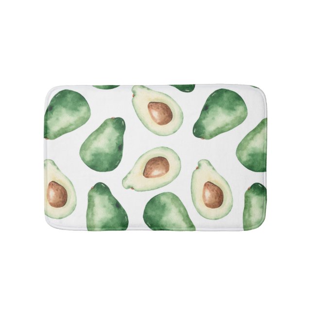 Tapis De Bain Motif Aquarelle Avocado (Devant)