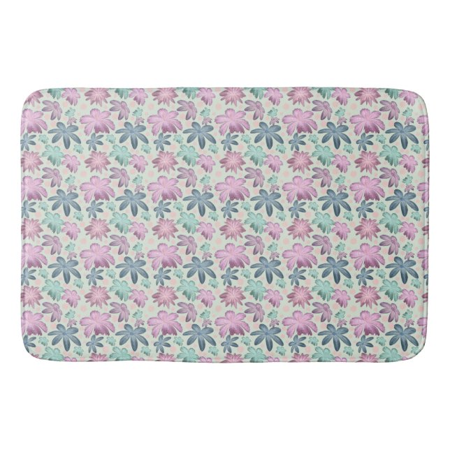 Tapis De Bain Motif aquarelle florale pastel (Devant)