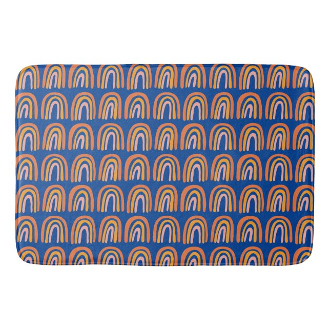 Tapis De Bain Motif arc-en-ciel rose orange (Devant)