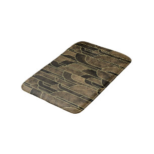 Tapis De Bain Motif Art déco Brown et or riche