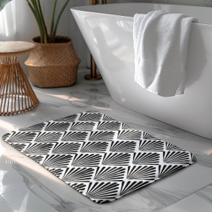 Tapis De Bain Motif Art déco noir et blanc