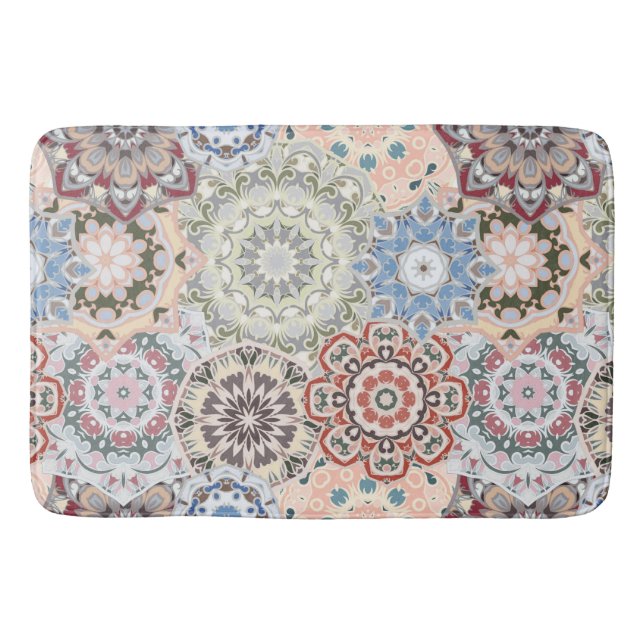 Tapis De Bain Motif avec mandalas colorés (Devant)