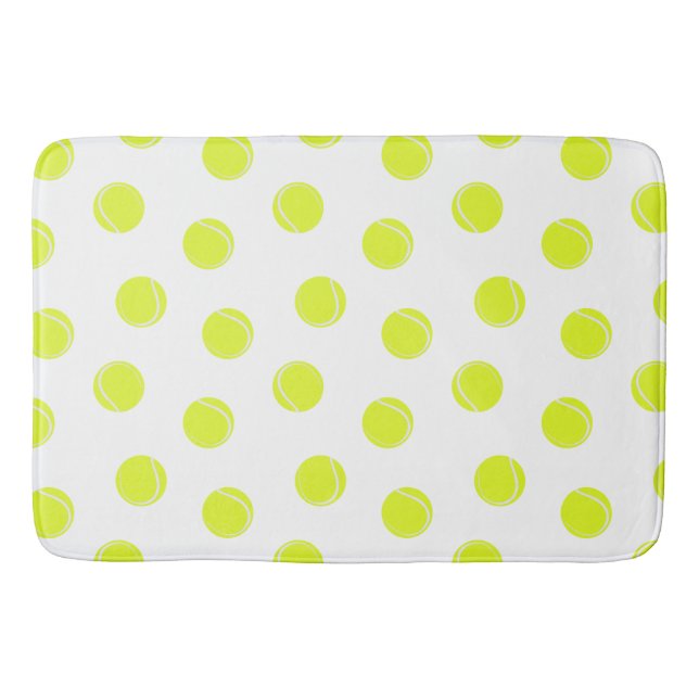 Tapis De Bain Motif balle de tennis Jaune Blanc (Devant)