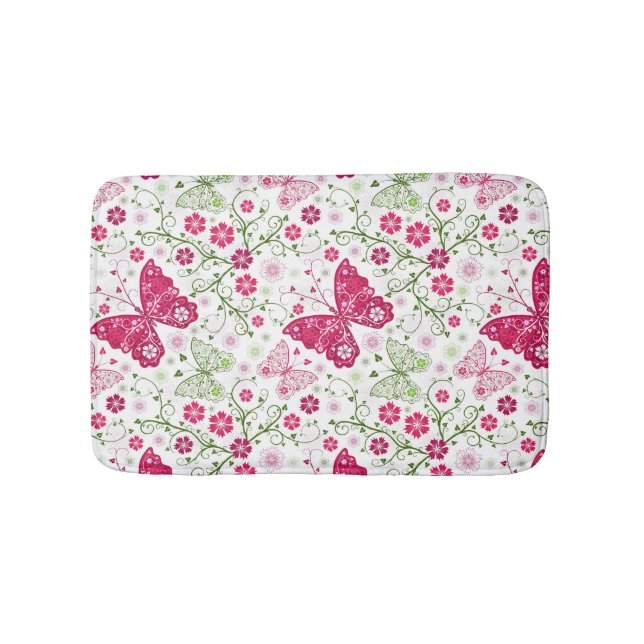 Tapis De Bain Motif blanc floral (Devant)