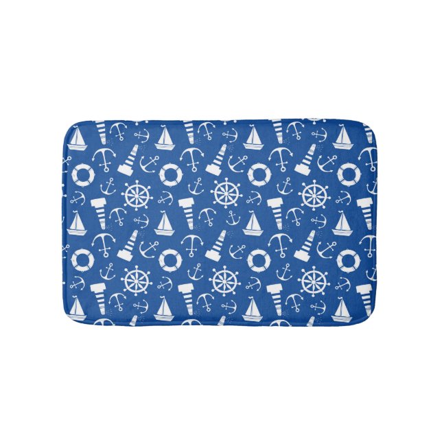 Tapis De Bain Motif bleu de mer (Devant)