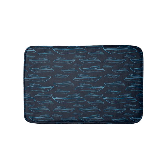 Tapis De Bain Motif bleu de yacht (Devant)