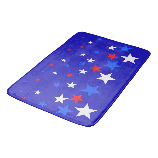 Tapis De Bain Motif bleu, rouge et blanc (Angle)