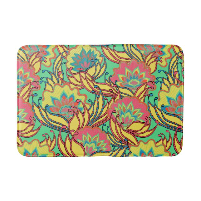 Tapis De Bain Motif Boho des couleurs des Caraïbes (Devant)