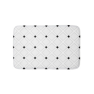 Tapis De Bain Motif Carré Art déco noir et blanc