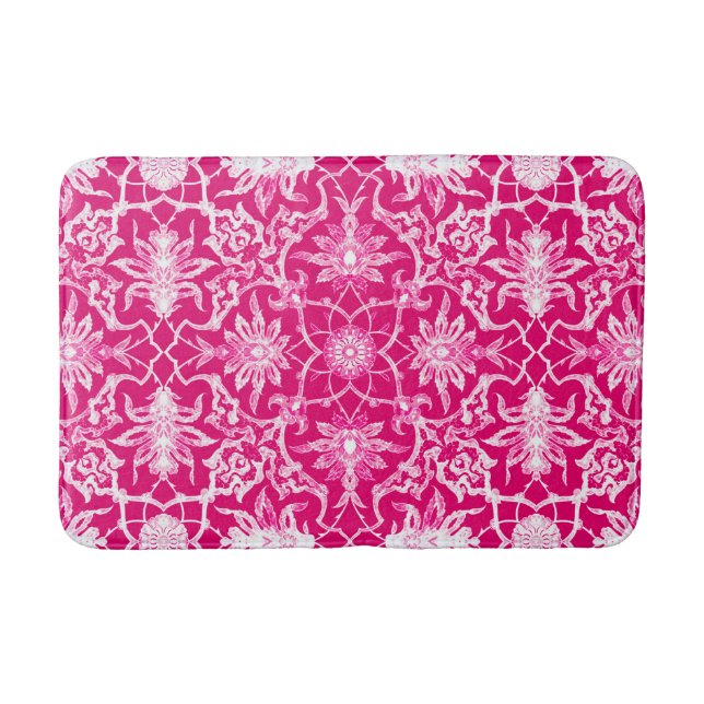 Tapis De Bain Motif chinois Art nouveau - Fuschia rose (Devant)