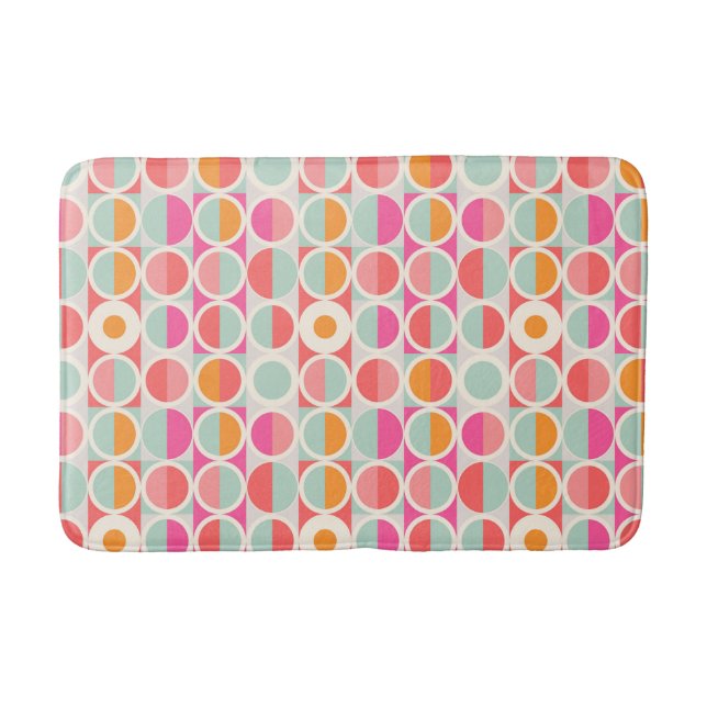 Tapis De Bain Motif circulaire rose chaud (Devant)